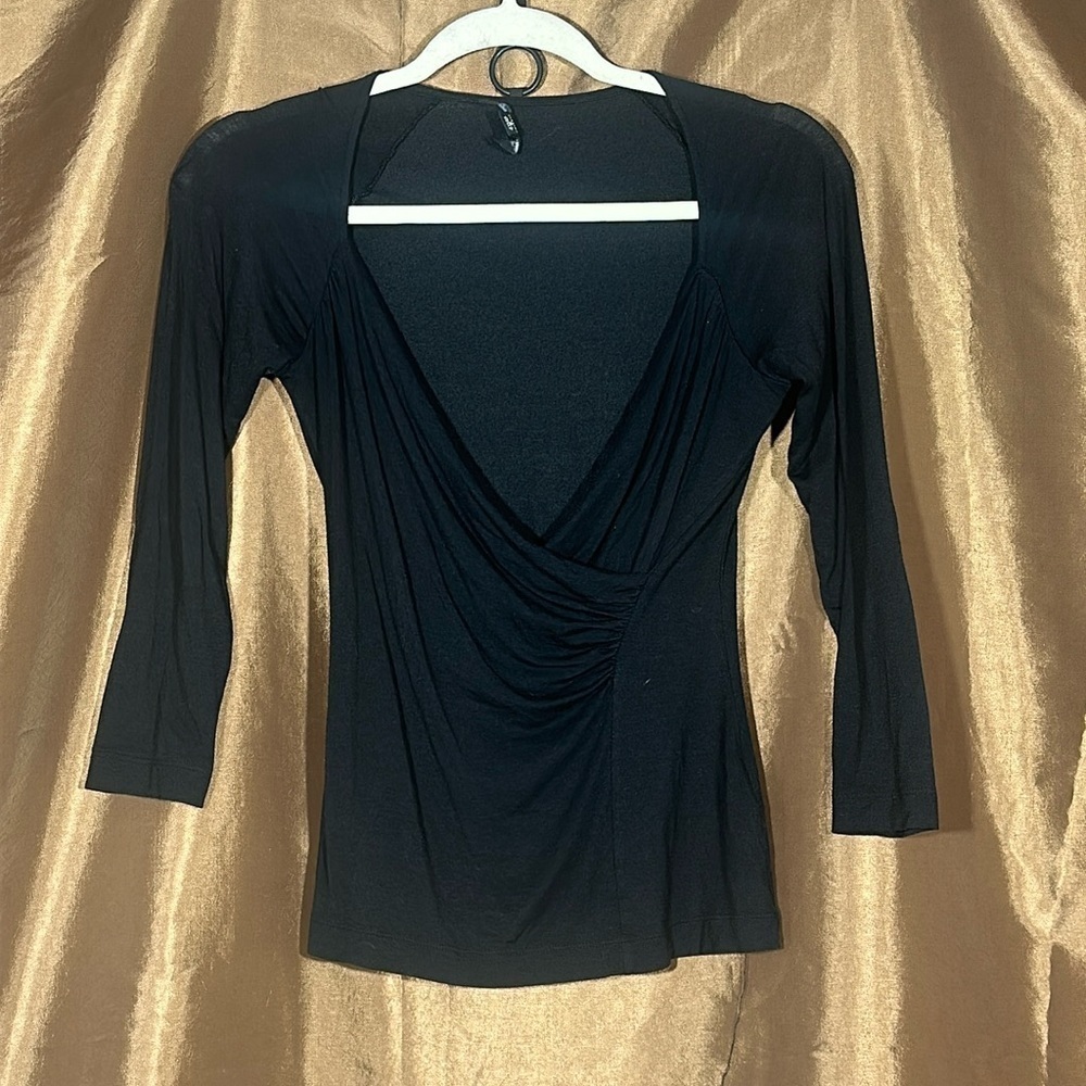 Banana Republic Black Long Sleeve Blouse Casual Dinner Top - Picture 2 of 6
